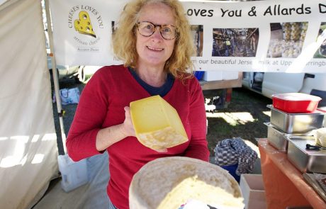 Debra Allard of Cheeses Loves You with some of her award winning cheeses